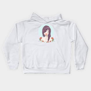 kawaii girl Kids Hoodie